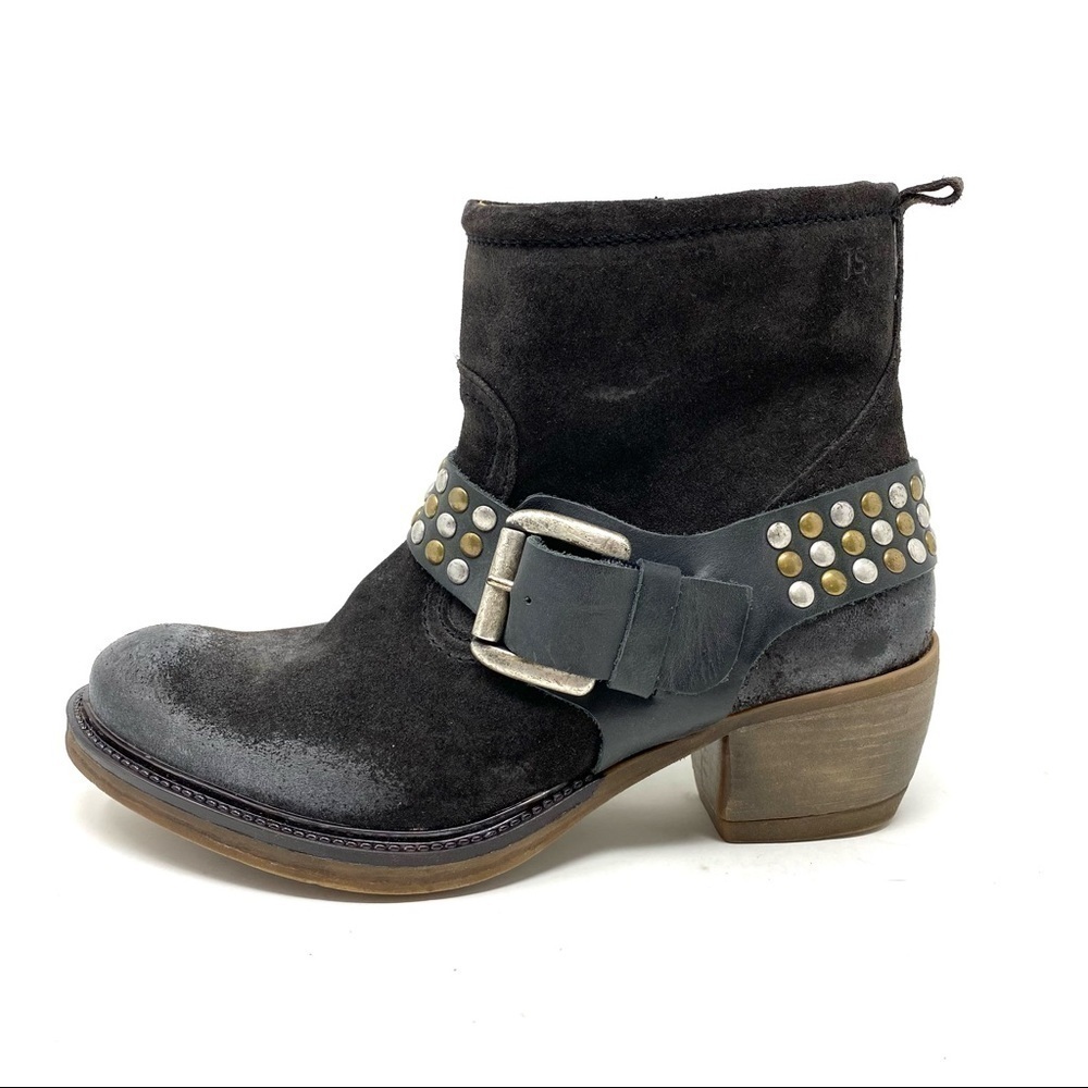 Josef Seibel Toni 01 Shiny Velour Kombi Titan Western Moto suede ankle boots